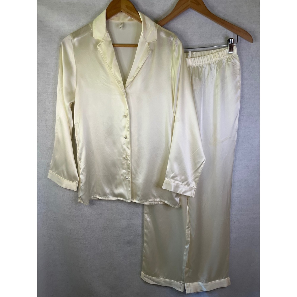 Intimissimi Cream/White 100% Silk Pajama Set Sz S NWOT - Picture 4 of 13